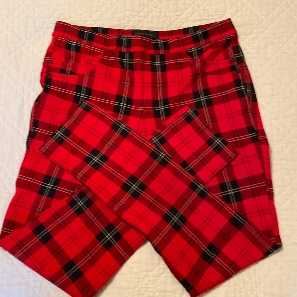 Sanctuary plaid leggings. Perfect for the holidays.